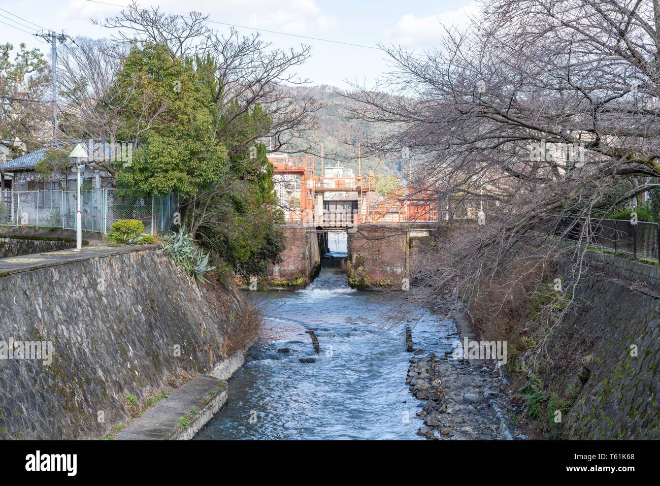 Ebisu fiume centrale idroelettrica, Sakyo-Ku, Kyoto, Giappone Foto Stock