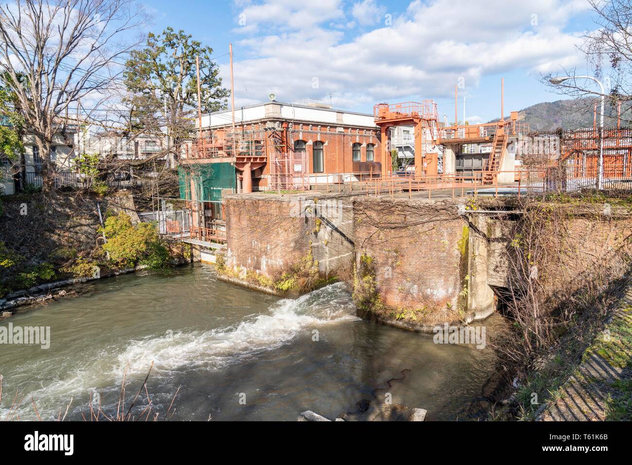 Ebisu fiume centrale idroelettrica, Sakyo-Ku, Kyoto, Giappone Foto Stock