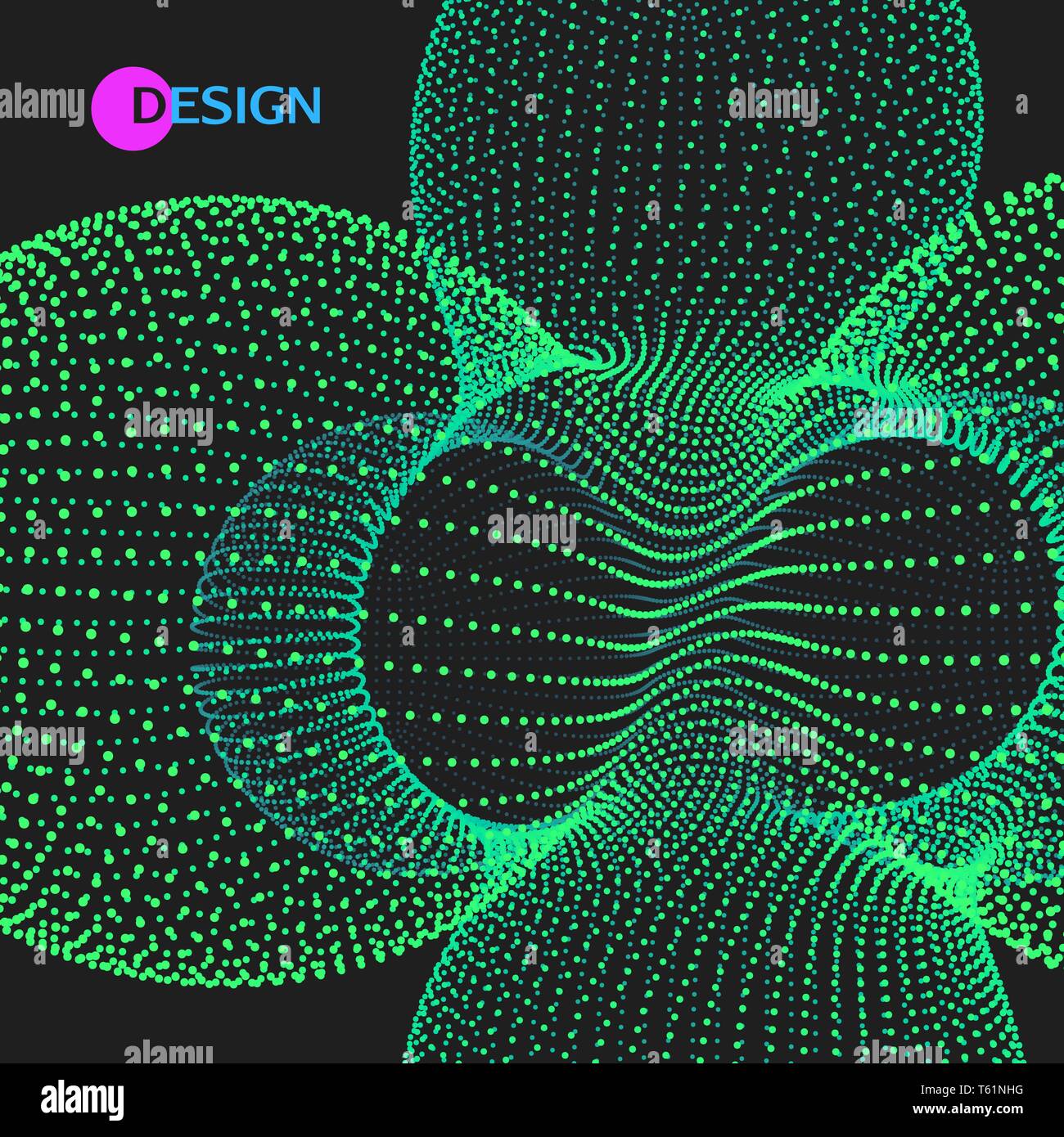 3D Astratto struttura molecolare. Lo stile di tecnologia per la scienza, educazione, big dati, visualizzazione e intelligenza artificiale. Illustrazione Vettoriale. Illustrazione Vettoriale
