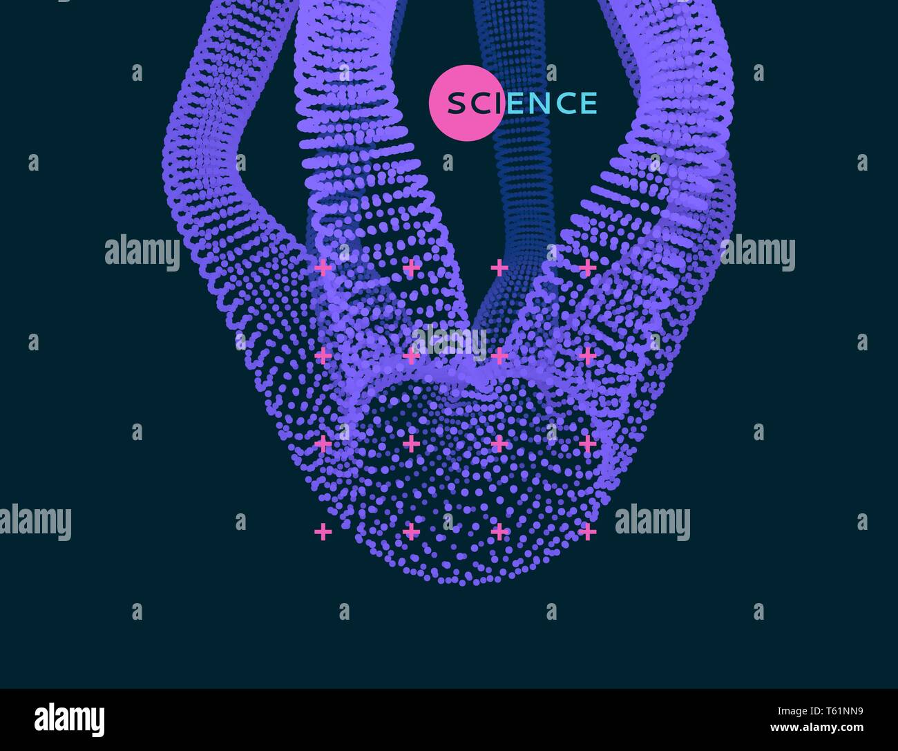 3D la struttura di collegamento. La tecnologia avveniristica stile. Disegno astratto. Illustrazione Vettoriale. Può essere utilizzato per la pubblicità, marketing, presentazione, scheda Illustrazione Vettoriale