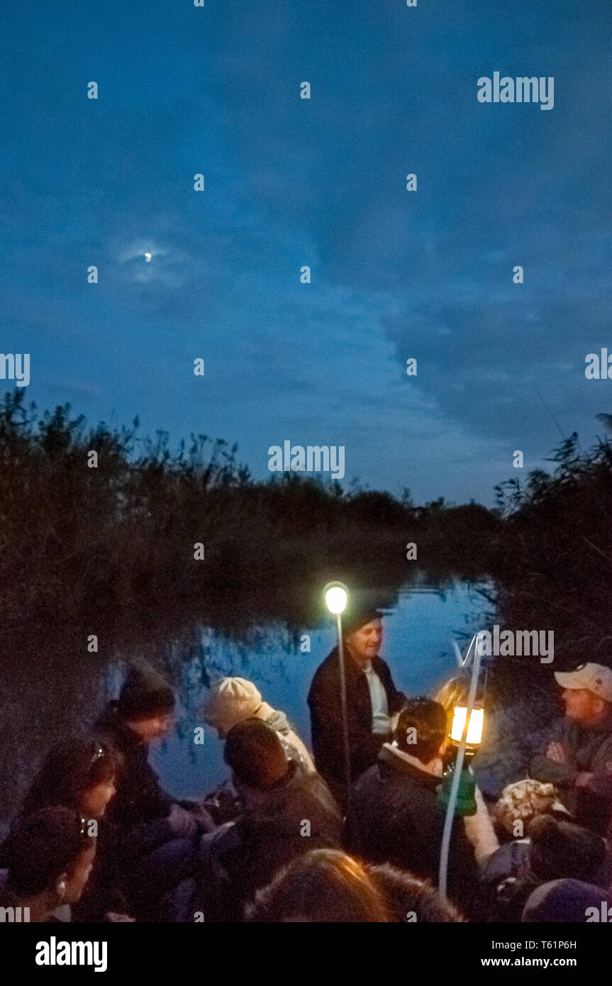 Gite in barca sul fiume Hortobágy Foto Stock