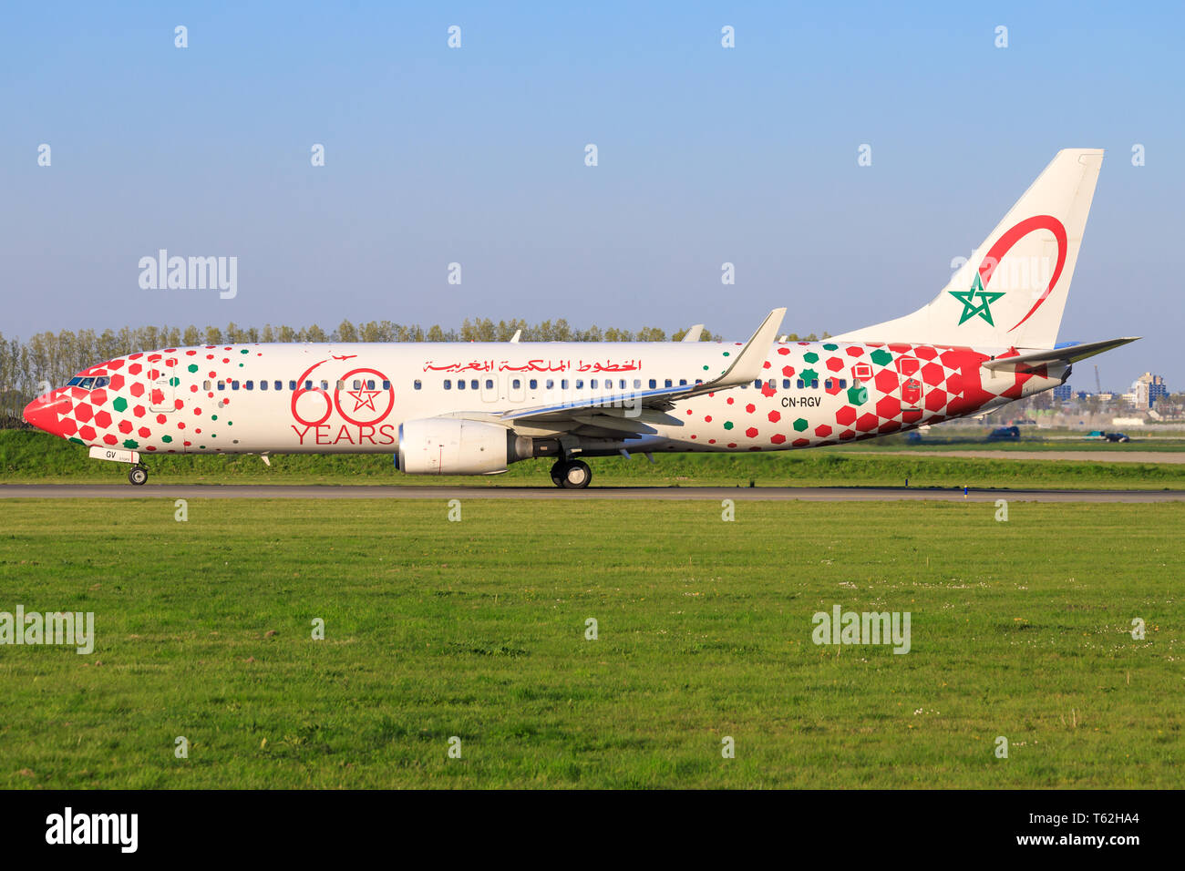 Amsterdam/Netherland Mai 01, 2019: Boeing 737 forma Air Maroc all'Aeroporto di Amsterdam Foto Stock