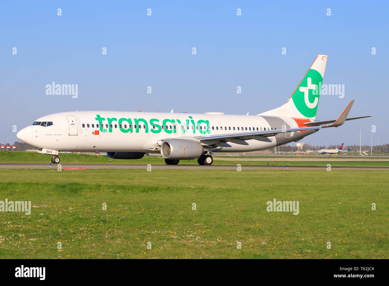 Amsterdam/Netherland Mai 01, 2019: Boeing 737 da Transavia all'Aeroporto di Amsterdam Foto Stock