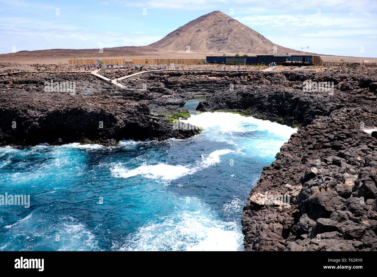 Blue Eye o Olho Azul, Buracona Isola di Sal Capo Verde Foto Stock