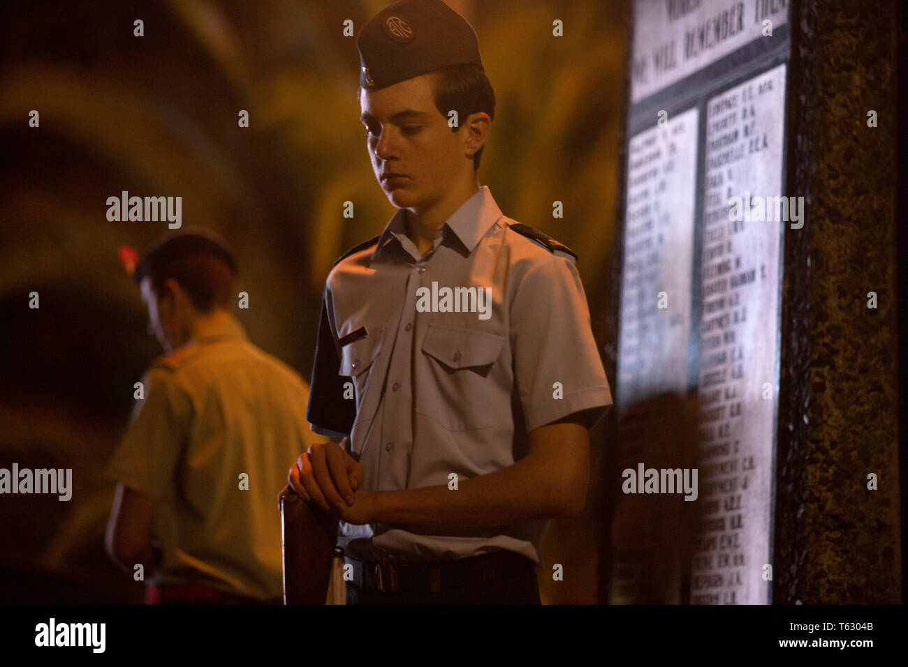 Foto di Tim Cuff - 25 Aprile 2019 - Anzac Day servizi, Nelson, Nuova Zelanda Foto Stock
