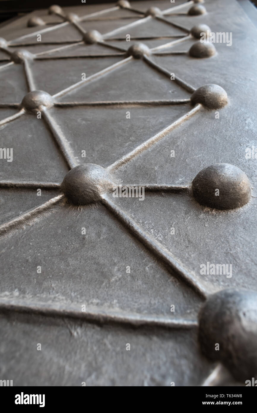 Close-up di modelli in acciaio. Textured forme. Foto Stock