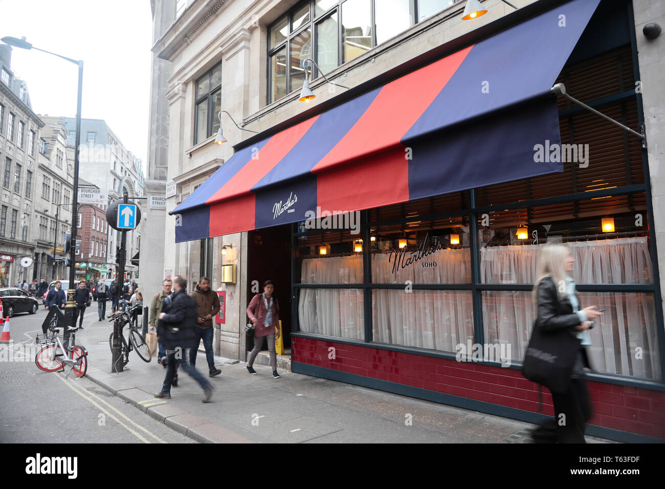 Martha's Ristorante in Little Italy, SOHO, London, England, Regno Unito Foto Stock