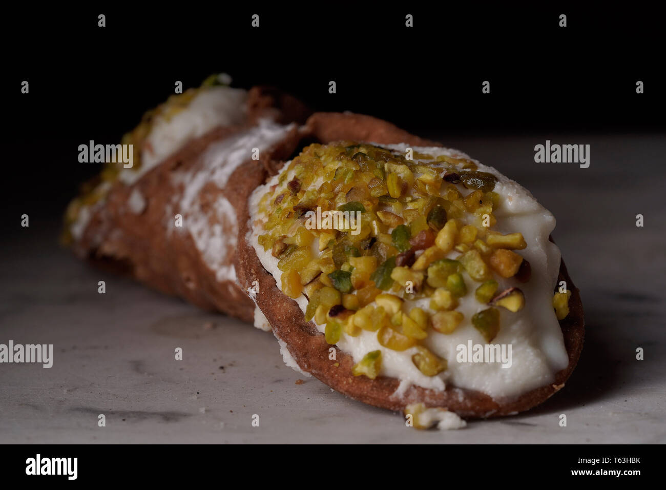 Close up di un cannolo siciliano Foto Stock