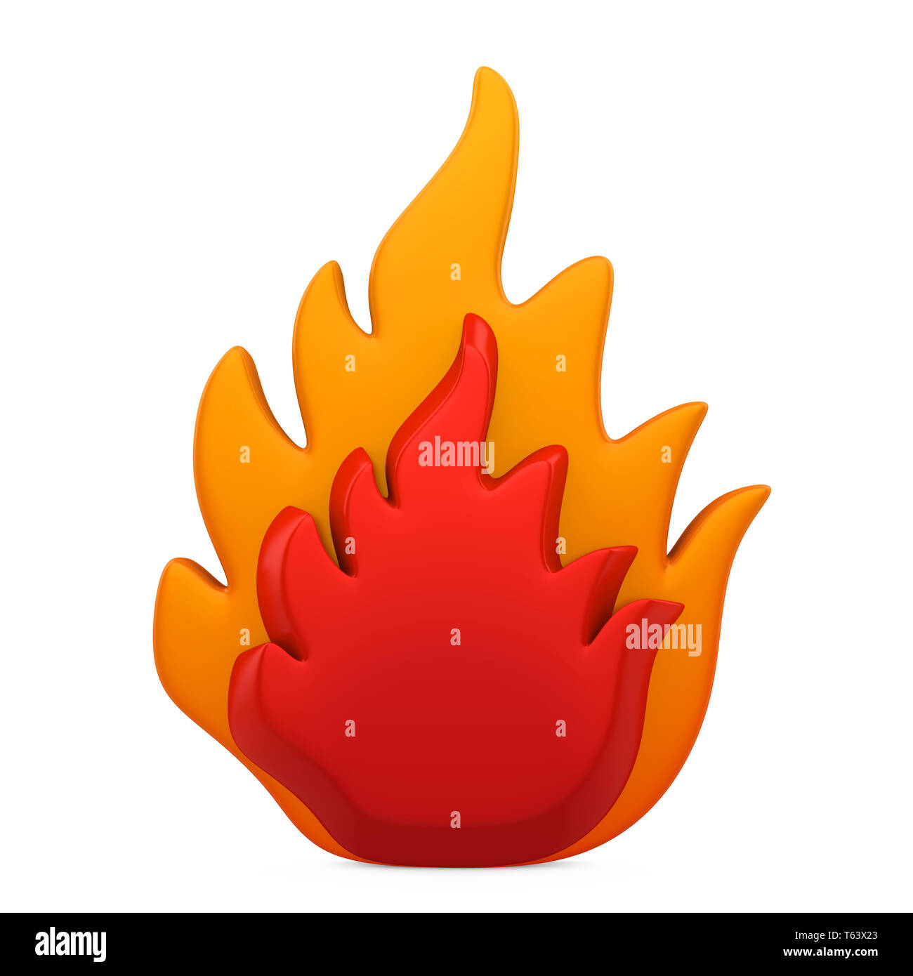 Vigili del fuoco di fiamma icona isolato Foto Stock