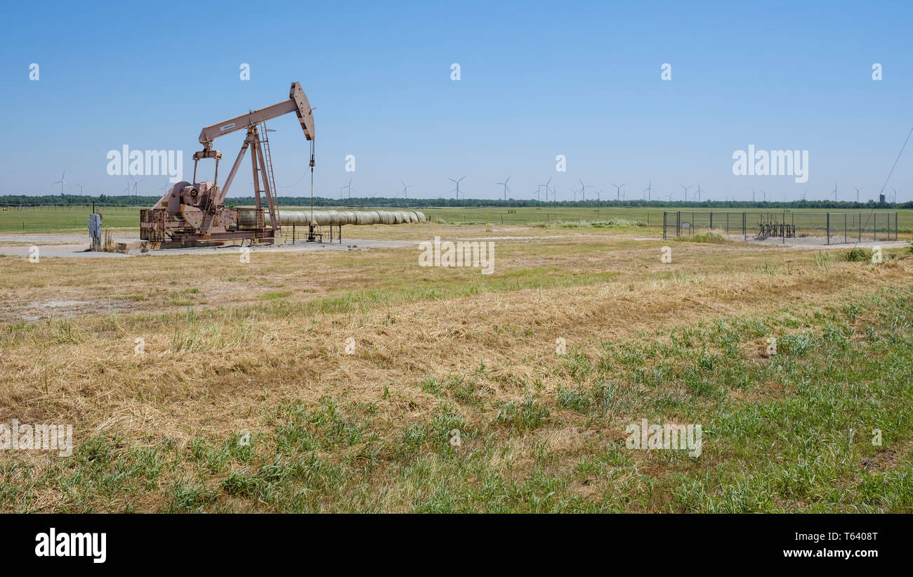 Olio o fracking bene in suolo americano, STATI UNITI D'AMERICA Foto Stock