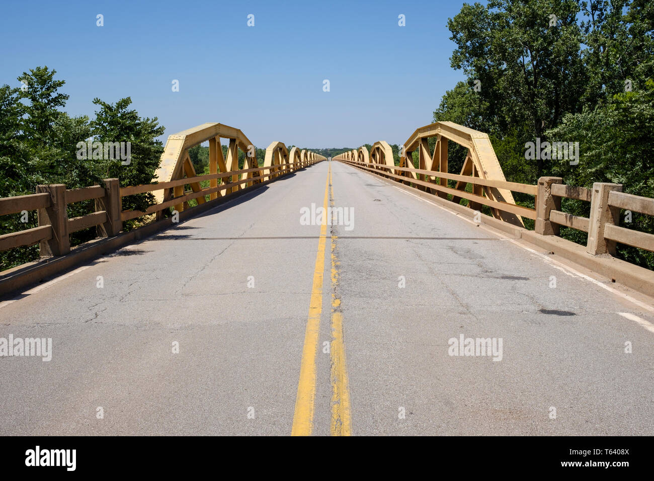 William H. Murray Bridge, comunemente noto come ponte per pony, in U.S Route 66 Bridgeport, Oklahoma, Stati Uniti d'America Foto Stock