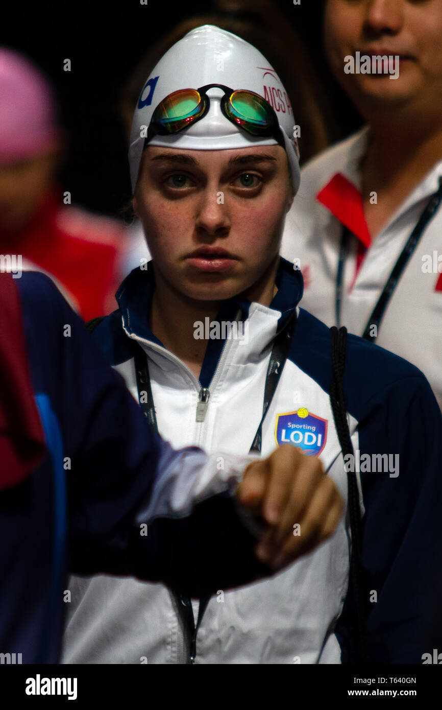 Italia del Monica Boggioni prima di competere nel femminile multi-classe 100 metri rana World Series finals, durante il giorno 3 del 2019 British Para Foto Stock