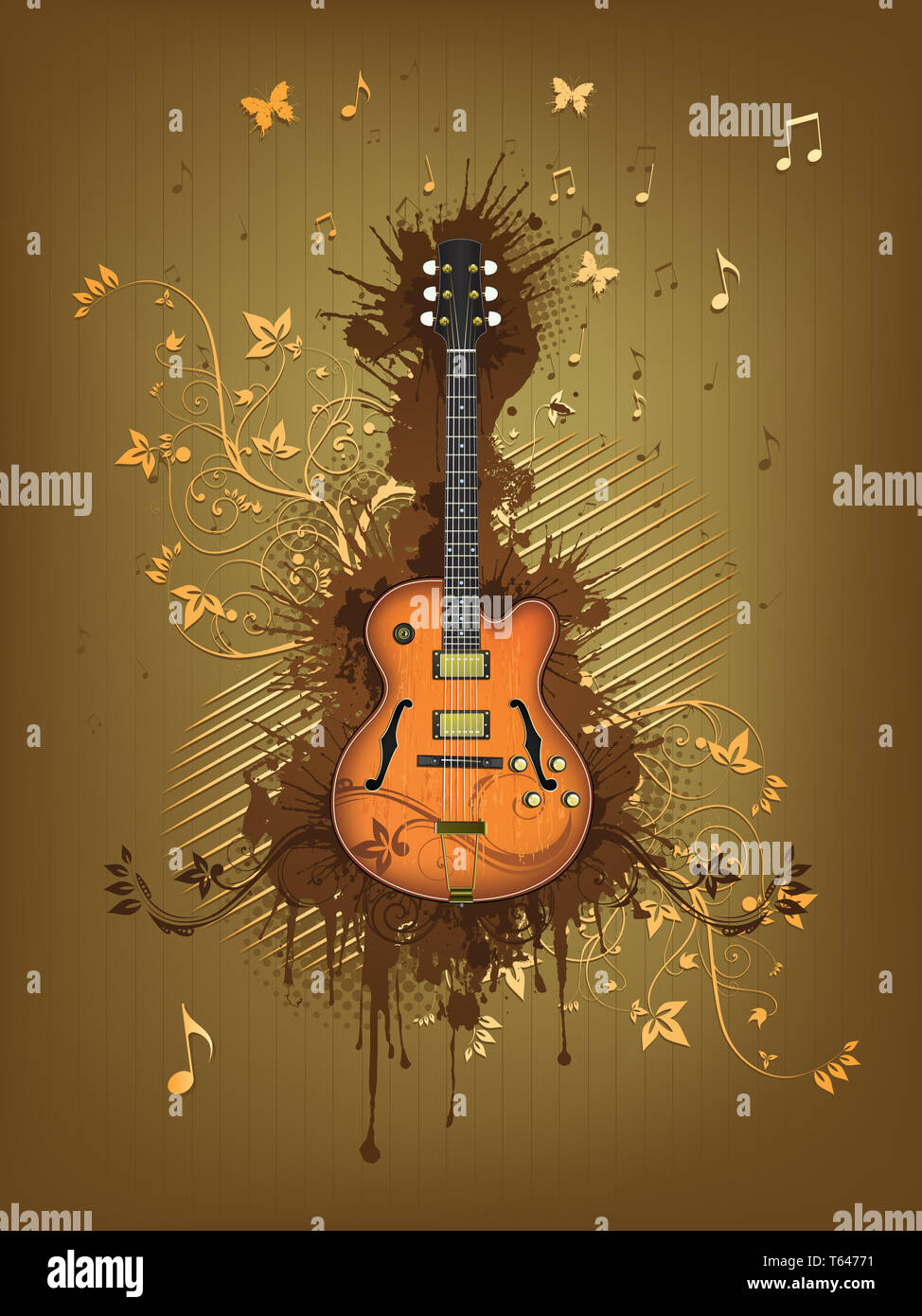 Retrò di chitarra elettrica Foto Stock