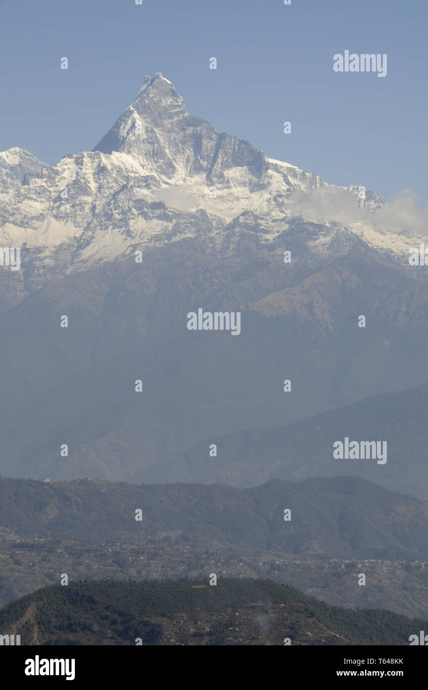 Machhapuchhre, Himalaya Foto Stock