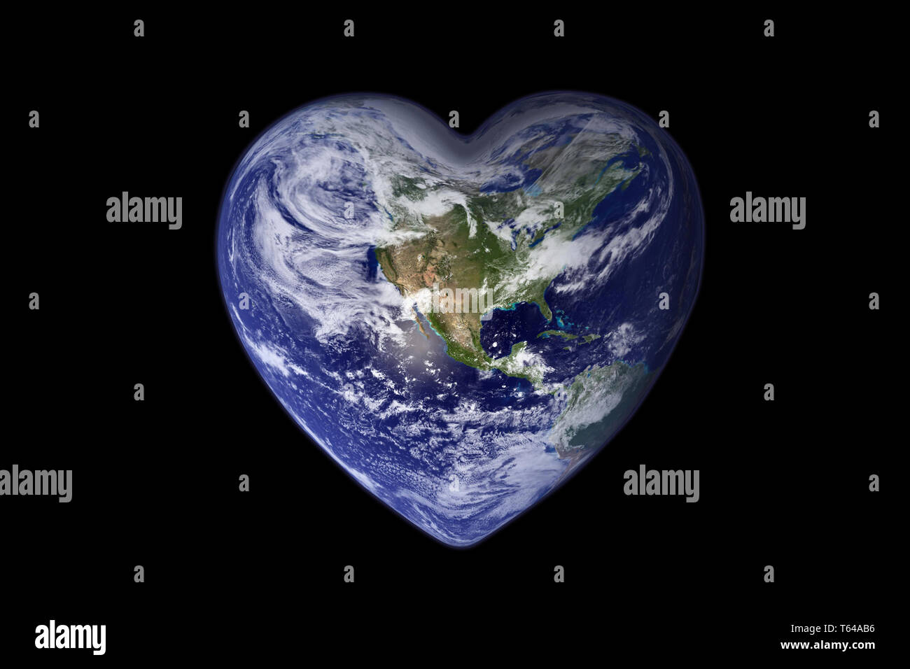 Messa a terra a forma di cuore, ecologia e ambiente nozione - Elementi di questa immagine sono arredate dalla NASA Foto Stock