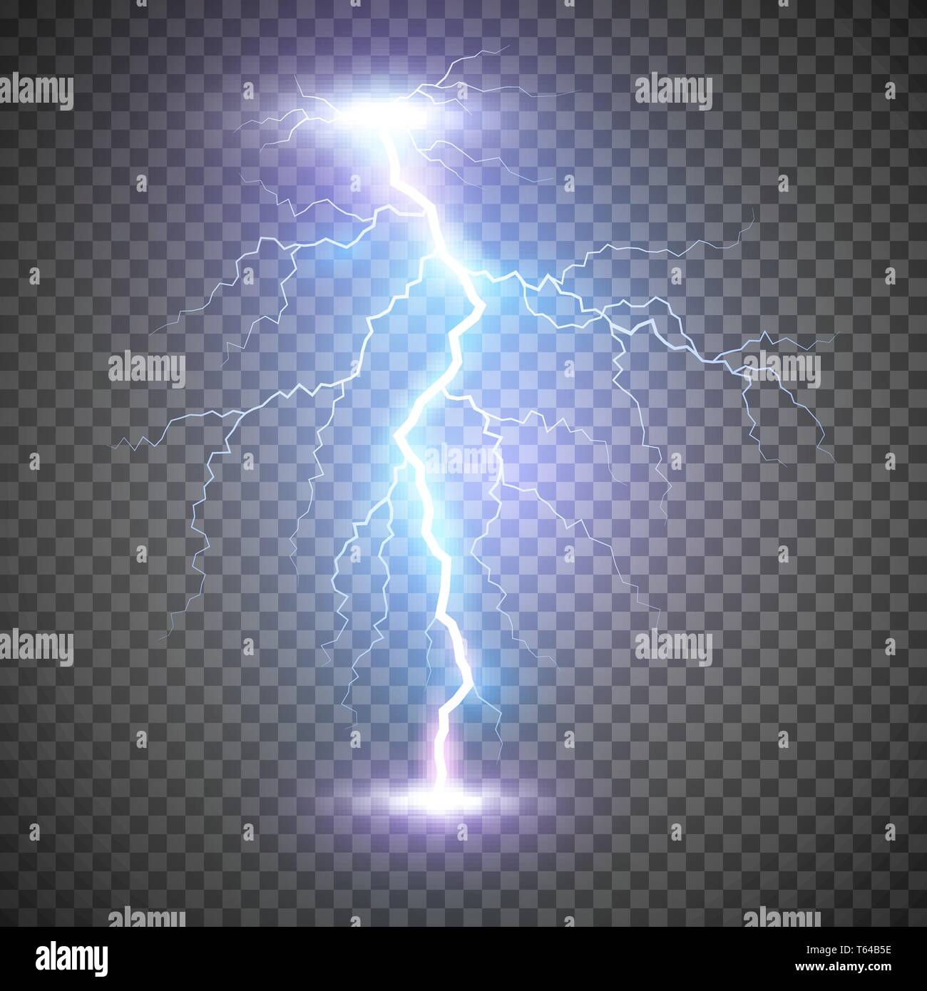 Un fulmine vite flash o Thunderbolt. Blue fulmini o potere magico di blast tempesta. Illustrazione Vettoriale su sfondo trasparente Illustrazione Vettoriale