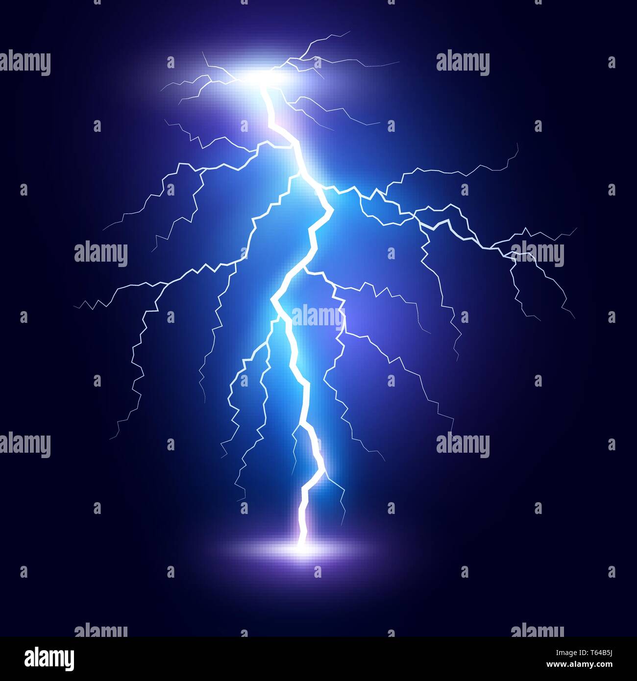 Un fulmine vite flash o Thunderbolt. Blue fulmini o potere magico di blast tempesta. Illustrazione Vettoriale Illustrazione Vettoriale