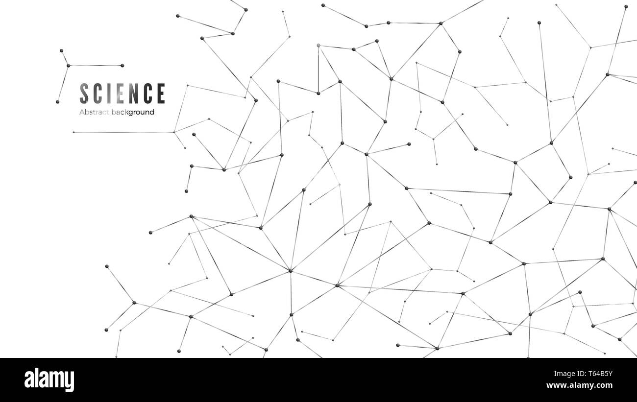 Complessa rete di nodi della struttura. Plexus connessione dati. I punti e le linee dello sfondo. Illustrazione Vettoriale Illustrazione Vettoriale