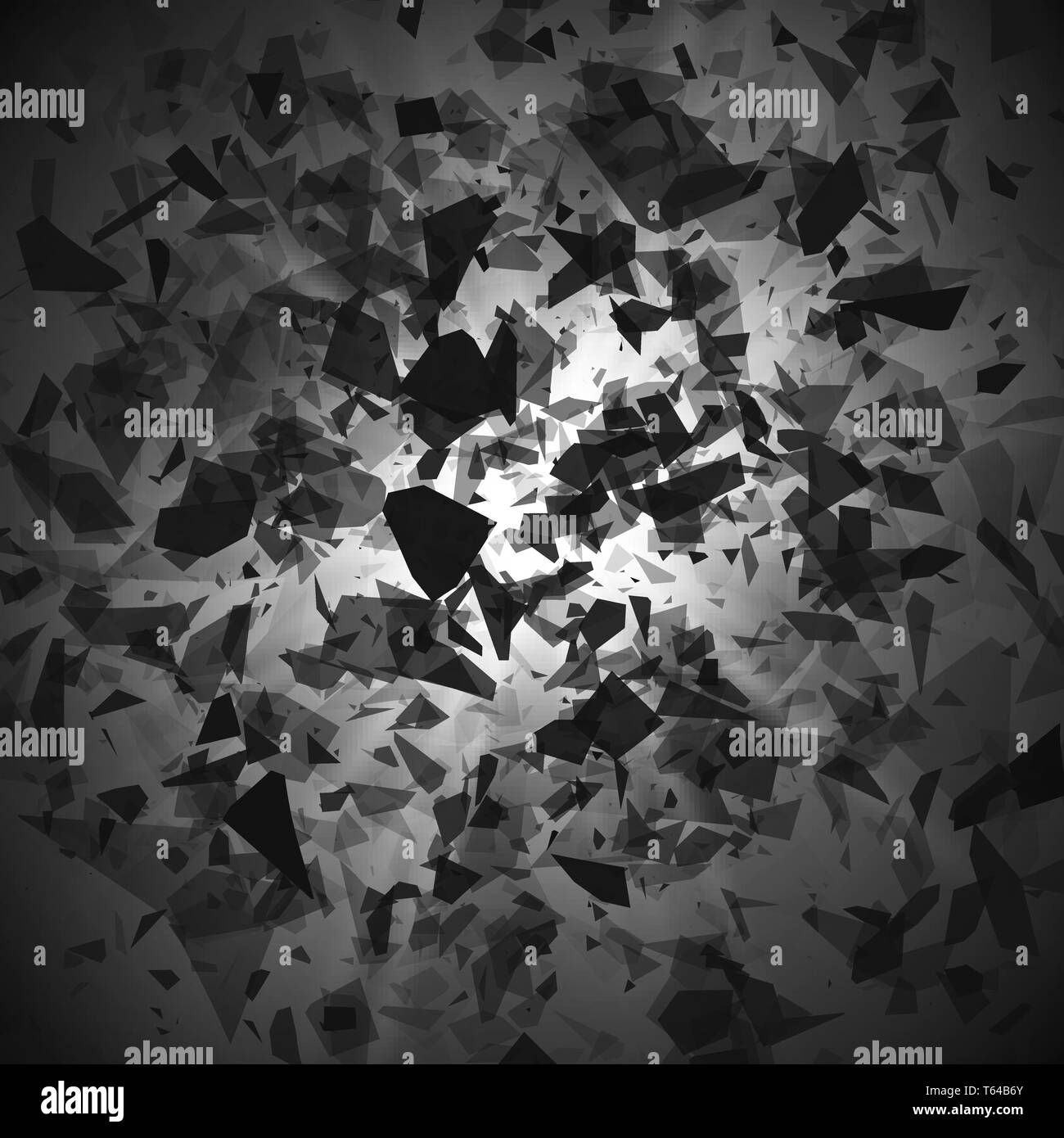 Esplosione - frantumazione e effetto di distruzione. Abstract il cloud di pezzi e di frammenti dopo l esplosione. Illustrazione Vettoriale Illustrazione Vettoriale