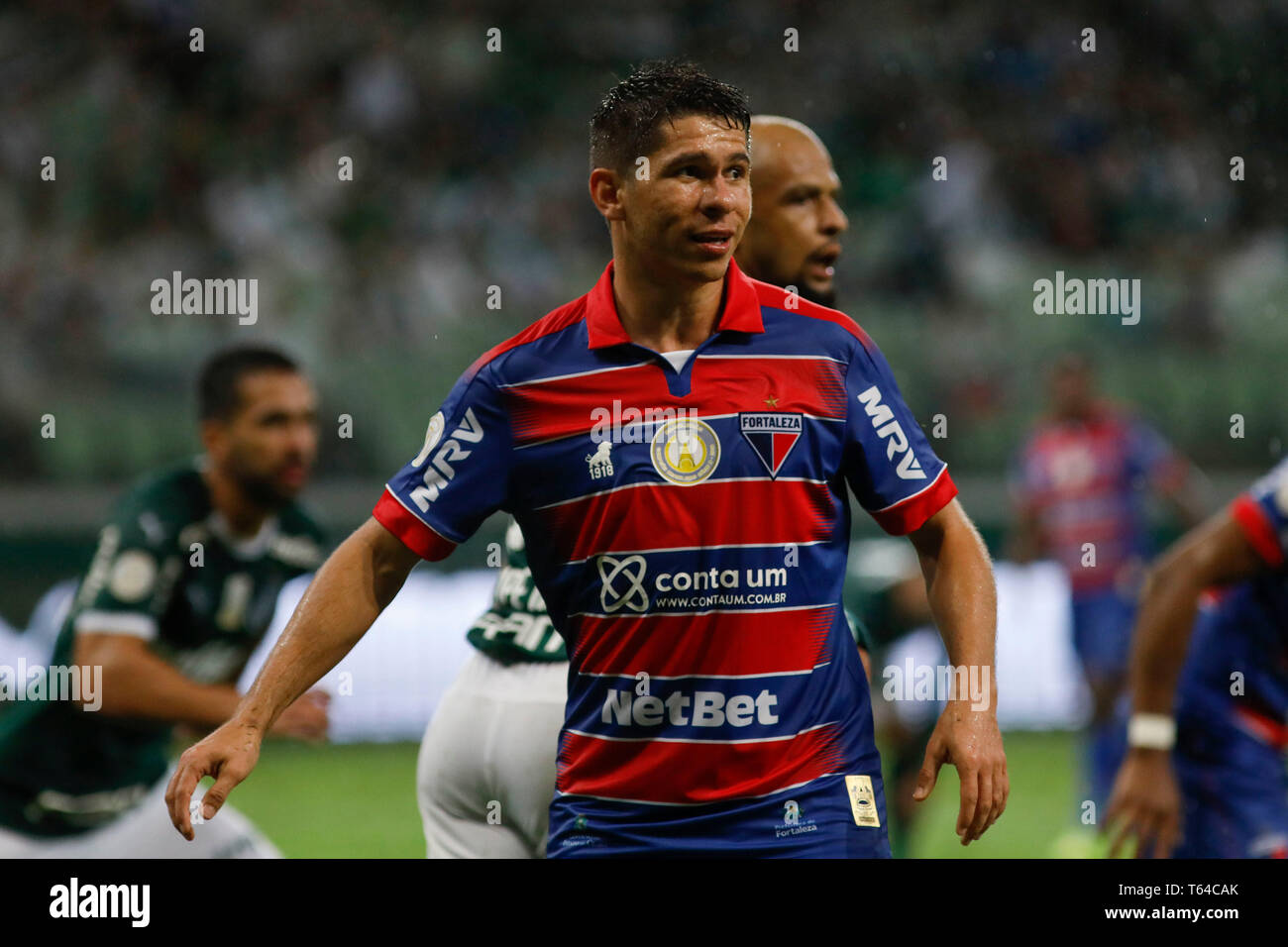 SÃO PAULO, SP - 28.04.2019: PALMEIRAS X FORTALEZA - Osvaldo durante il match tra Palmeiras e Fortaleza tenutosi presso il Parco di Allianz, zona ovest di São Paulo. Il match è valido per il primo round del campionato brasiliano 2019. (Foto: Ricardo Moreira/Fotoarena) Foto Stock