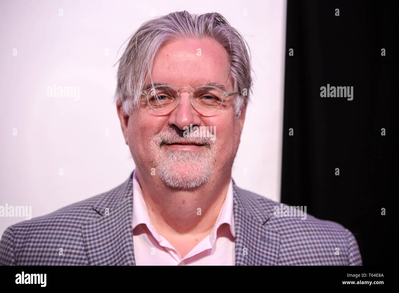 New York, New York, Stati Uniti d'America. 28 apr, 2019. Creatore e produttore esecutivo Matt Groening assiste ''Tribeca TV: The Simpsons trentesimo anniversario'' durante il 2019 Tribeca Film Festival a BMCC Tribeca PAC sul 28 aprile 2019 a New York City. Credito: William Volcov/ZUMA filo/Alamy Live News Foto Stock