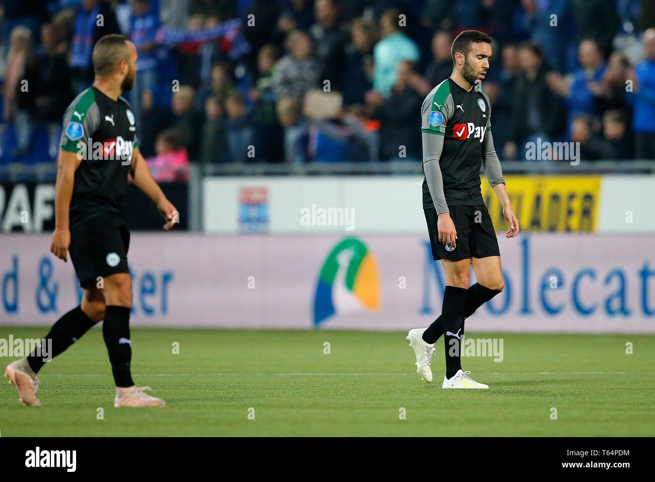 ZWOLLE, 29-04-2019, MAC3Park Stadium, stagione 2018 / 2019, olandese Eredivisie, FC Groningen player Mimoun Mahi durante il match PEC Zwolle - FC Groningen. Foto Stock