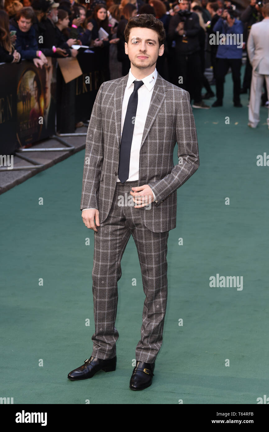 Londra, Regno Unito. 29 apr, 2019. Londra, Regno Unito. Aprile 29, 2019: Anthony Boyle arriva per la "TOLKIEN' premiere al Curzon Mayfair, Londra. Immagine: Steve Vas/Featureflash Credito: Paul Smith/Alamy Live News Foto Stock