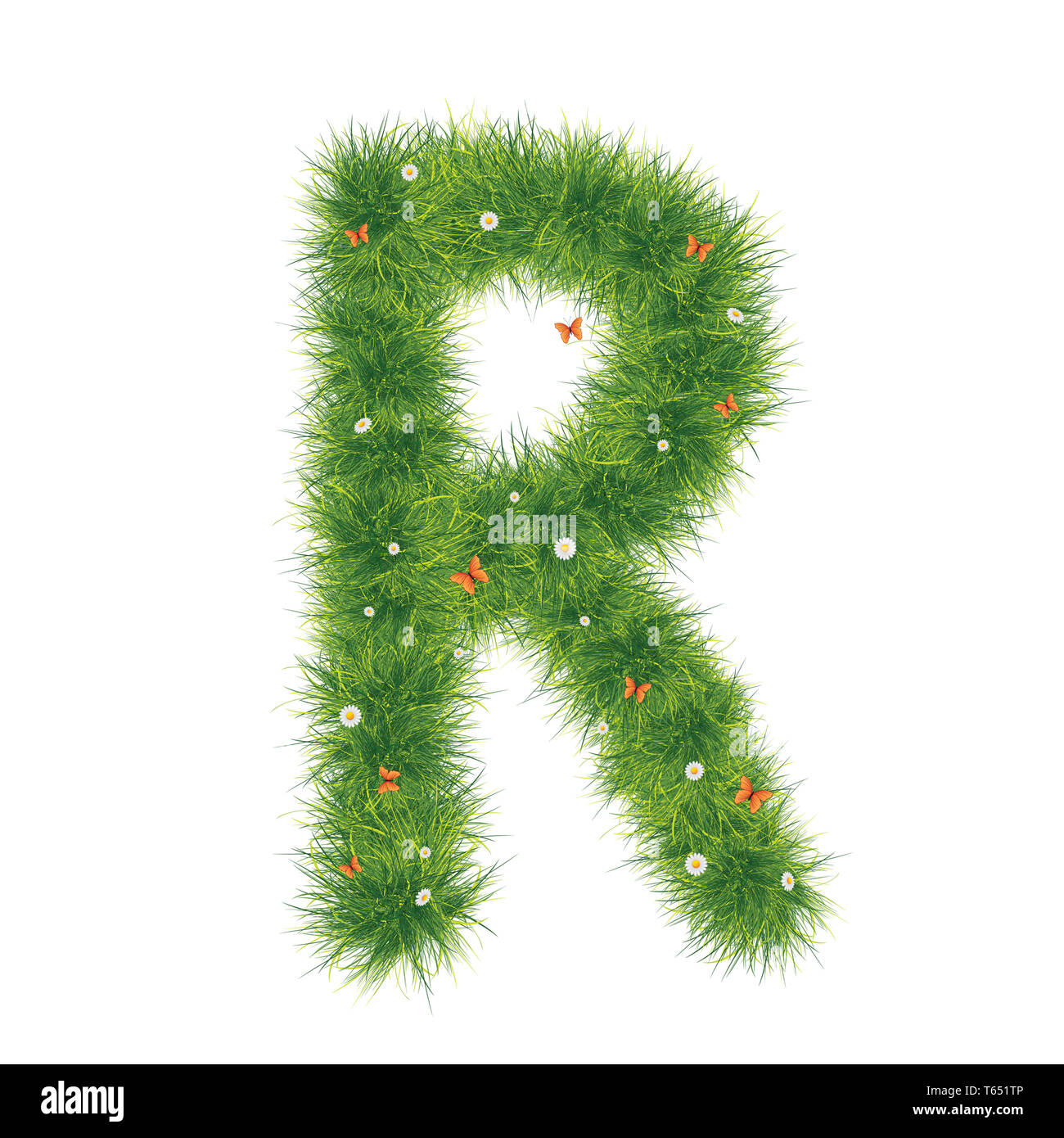 Alfabeto di erba A-Z Foto Stock