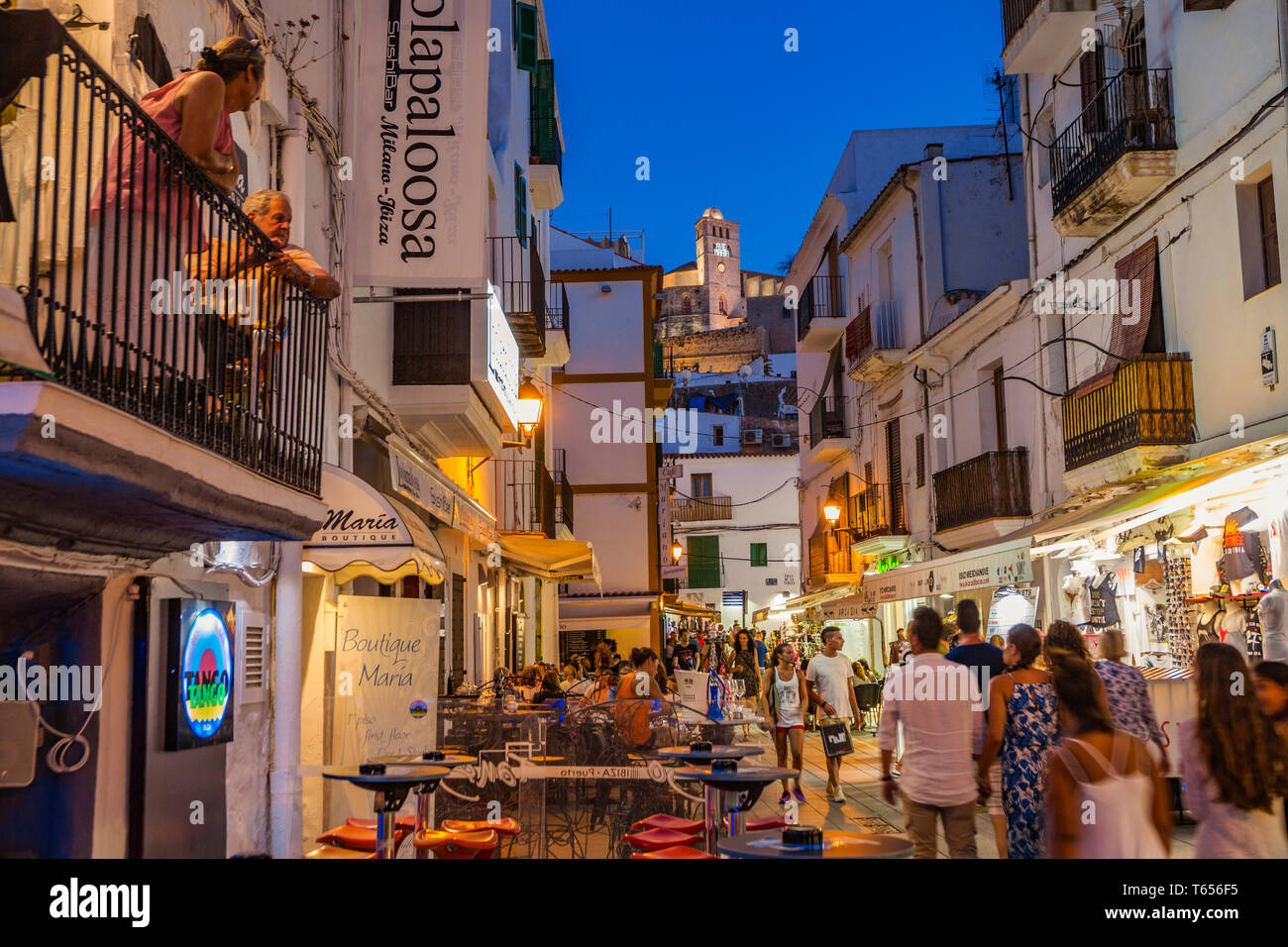 La Marina. Eivissa. Isola di Ibiza. Isole Baleari. Spagna Foto Stock