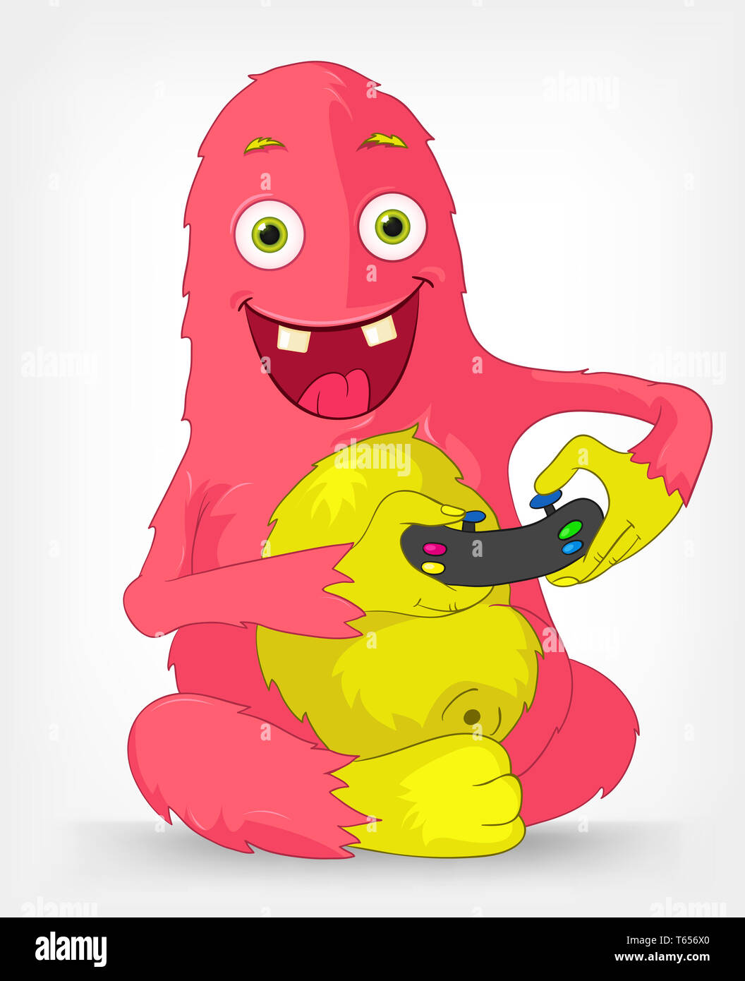 Funny Monster. Gamer. Foto Stock