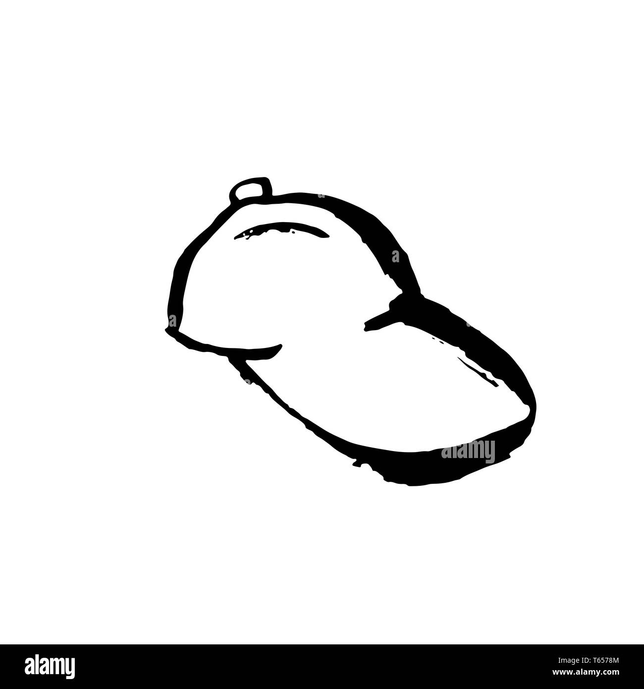 Icona Cap. Pennello asciutto illustrazione vettoriale. Illustrazione Vettoriale