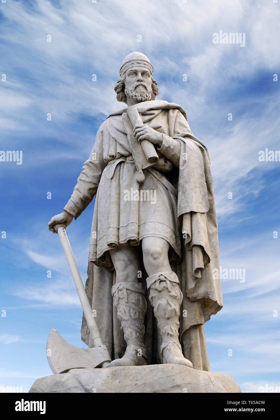 Alfredo il Grande statua, Wantage, England, Regno Unito Foto Stock