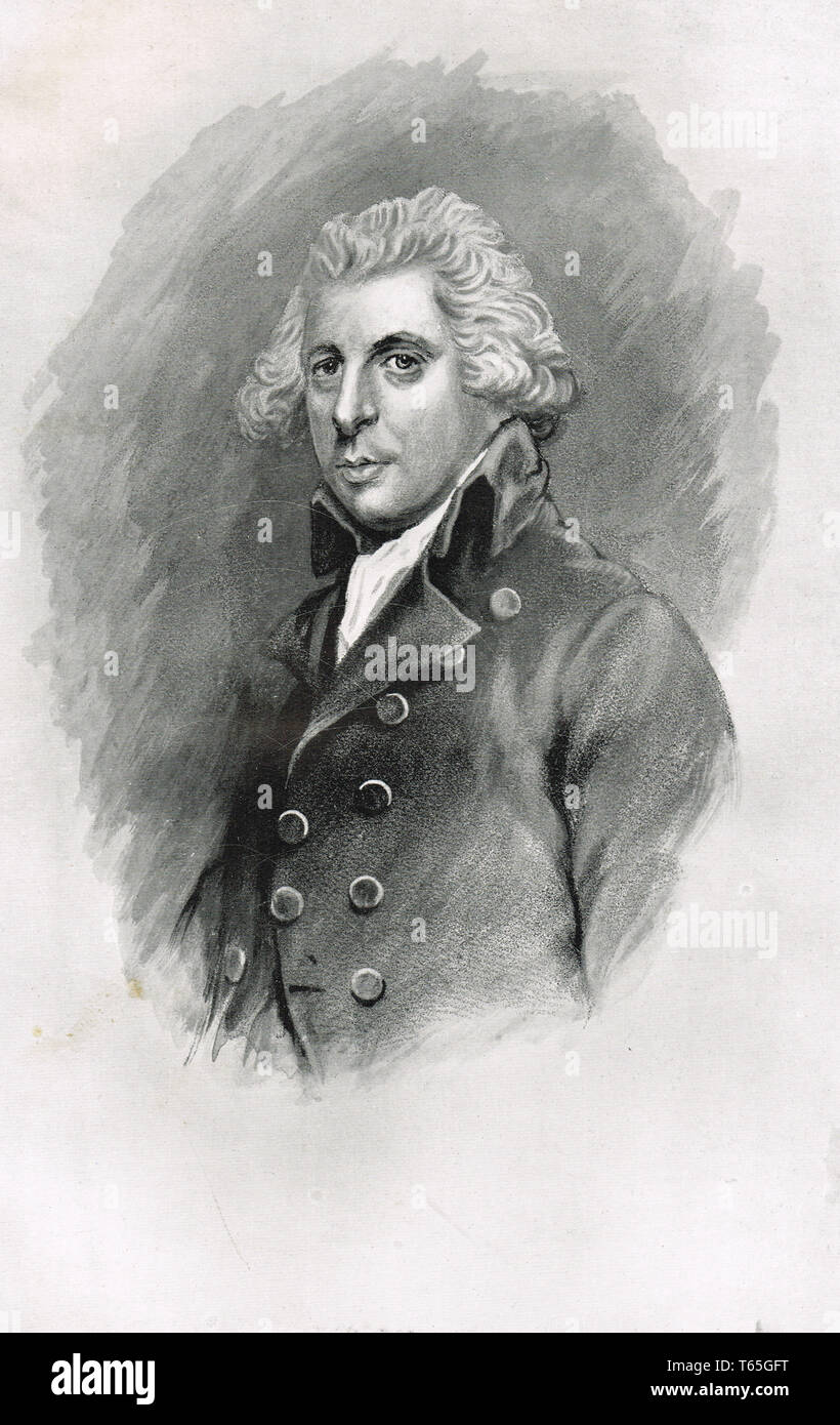 Richard Brinsley Sheridan (1751-1816), irlandese satiro, poeta e commediografo, noto per i suoi giochi i rivali e la scuola per lo scandalo Foto Stock