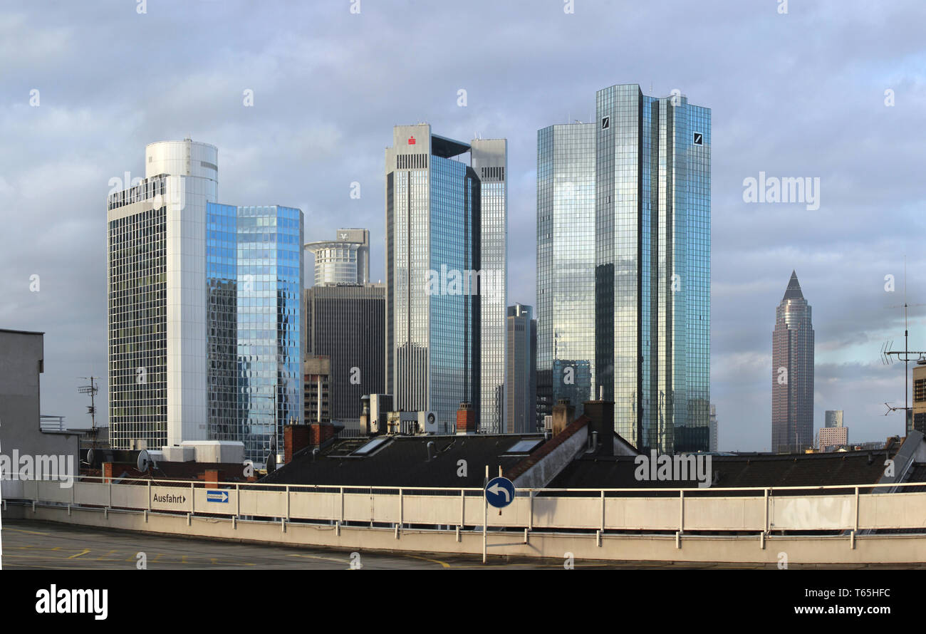 La città di Francoforte, Skyline, Germania Foto Stock