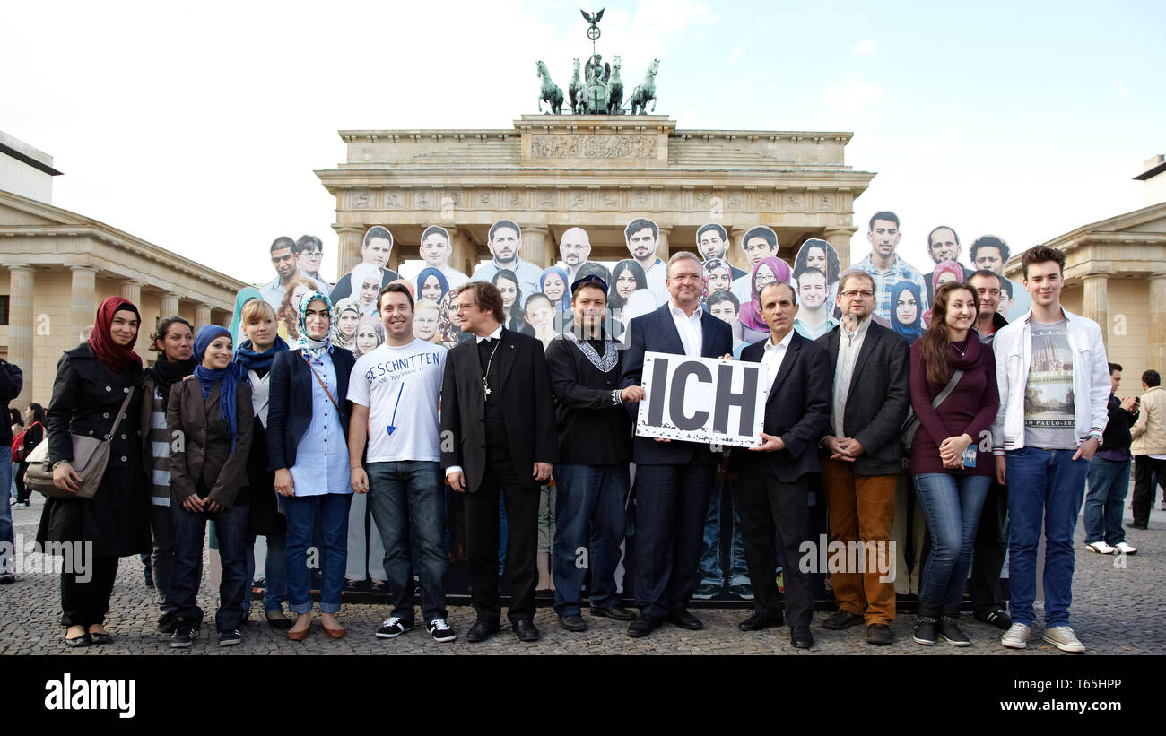 Campagna contro l'intolleranza della cultura a Berlino Foto Stock