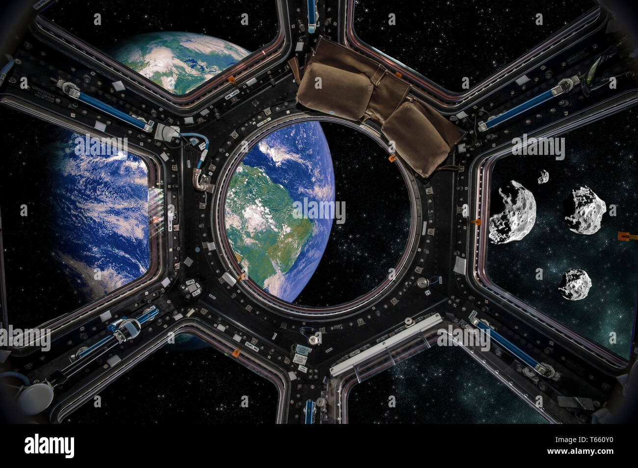 Terra e rocce spaziali vista da un veicolo spaziale. Gli elementi di questa immagine fornita dalla NASA. Foto Stock