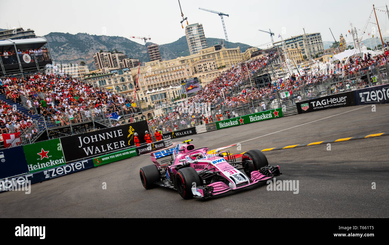 Monte Carlo/Monaco - 27/05/2018 - #31 Esteban OCON (FRA) nella sua Force India VJM11 durante il GP di Monaco Foto Stock