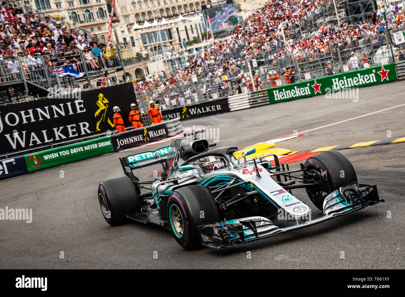 Monte Carlo/Monaco - 27/05/2018 - #44 Lewis Hamilton (GBR) nella sua Mercedes W09 durante il GP di Monaco Foto Stock