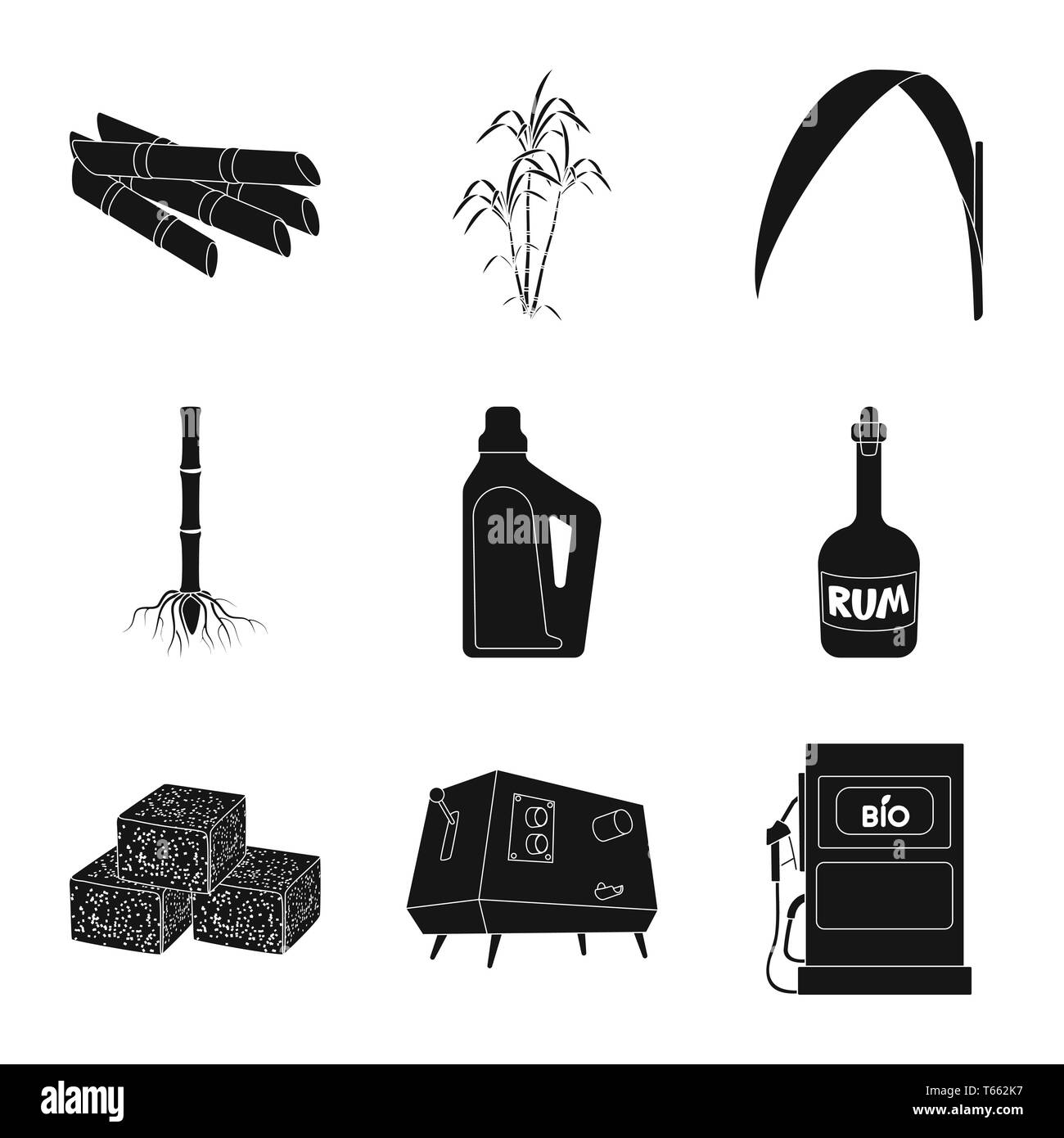 Stick,bush,foglie,root,Casa,rum,cube,spremiagrumi,benzina,succhi di frutta,palm,verde,sistema,prodotti chimici,bottiglia,cibo,macchina,l'ugello,crop,crescita,materie,stelo,organic,alcol,l'ingrediente,automatico,il carburante,ramo,saccarosio,technology,la canna da zucchero, di canna da zucchero,,campo,impianto,plantation,agriturismo,l'agricoltura,impostare,vettore,icona,immagine,isolato,raccolta,design,l'elemento,graphic,segno,Black,semplici vettori vettore , Illustrazione Vettoriale