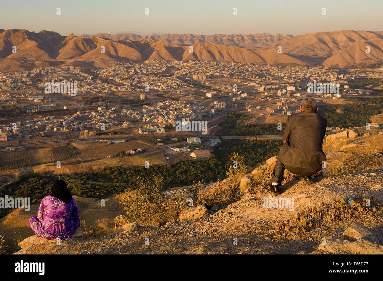 Vista di Dohuk, regione curda dell'Iraq Foto Stock