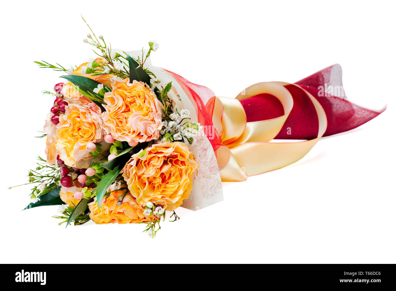 Colori d'autunno bouquet di fiori isolati su bianco b Foto Stock