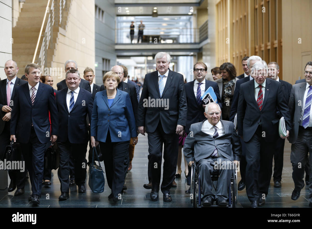 CSU / CDU e SPD - Secound Roundof interno, il ministro dei Trasporti Peter Ramsauer, Foto Stock