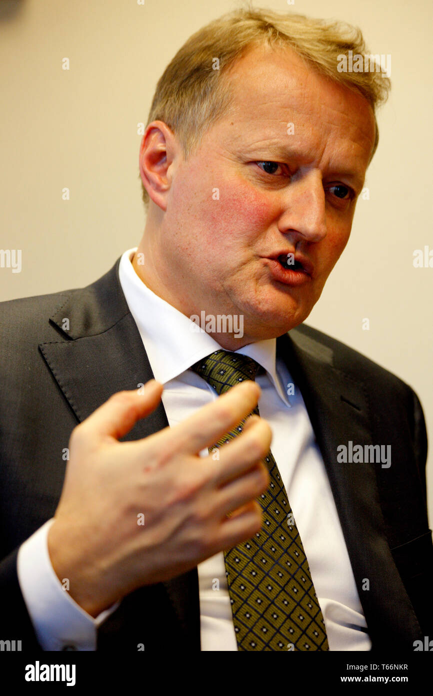 Il CEO della banca norvegese DNB, Rune Bjerke, fotografata alla DNB Ufficio di New York. Foto Stock