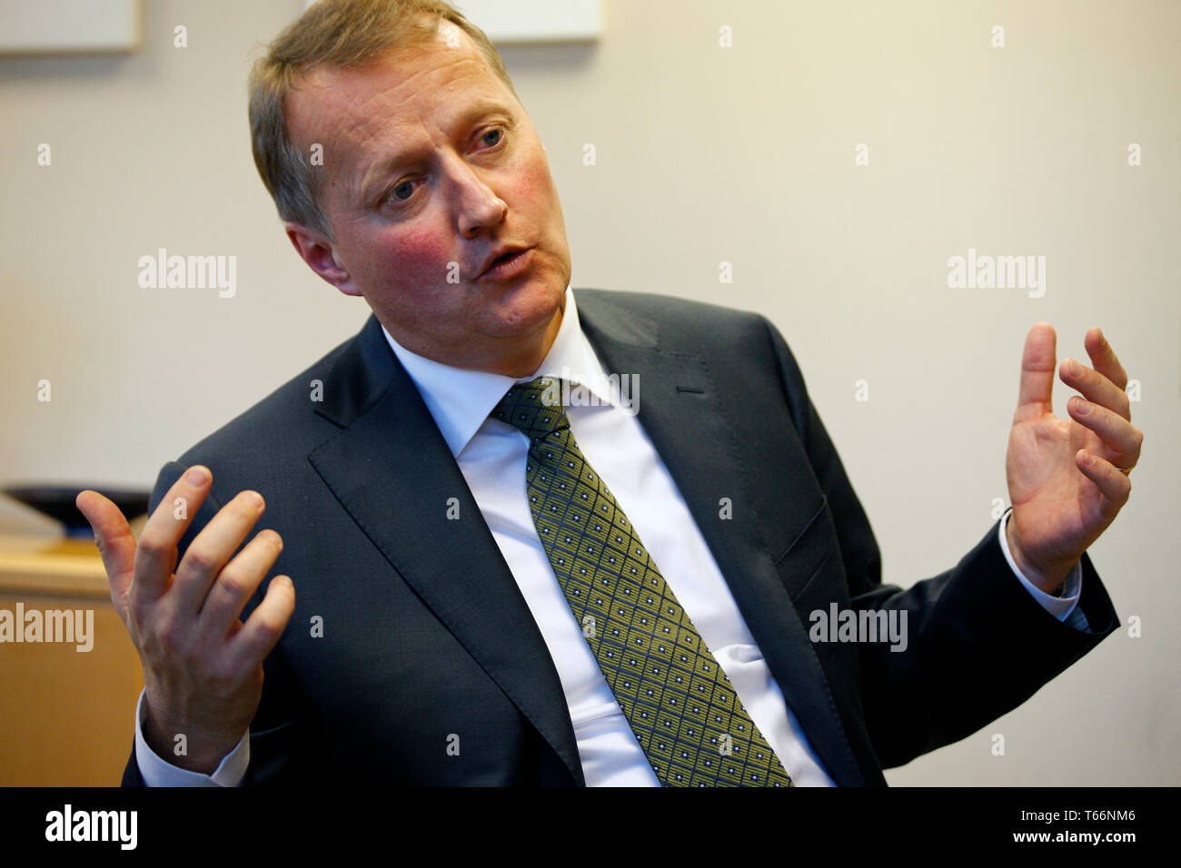 Il CEO della banca norvegese DNB, Rune Bjerke, fotografata alla DNB Ufficio di New York. Foto Stock