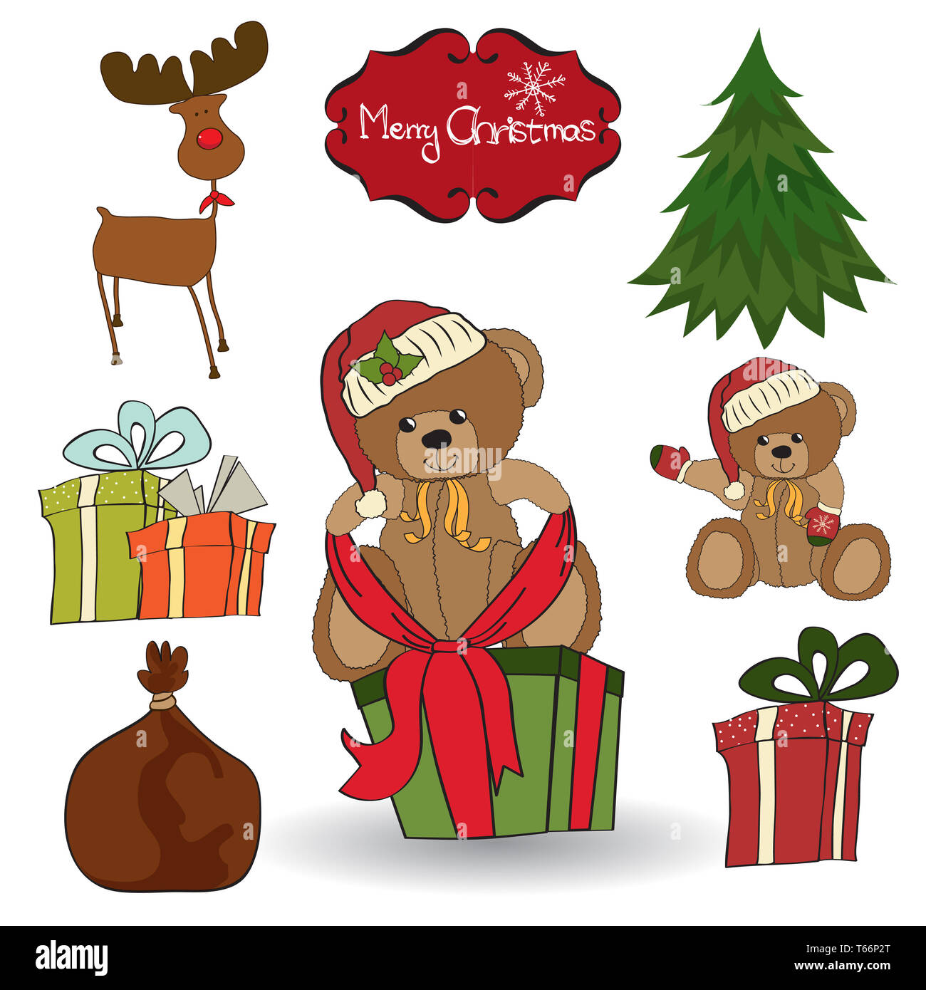 Decorazione di Natale set di elementi Foto Stock