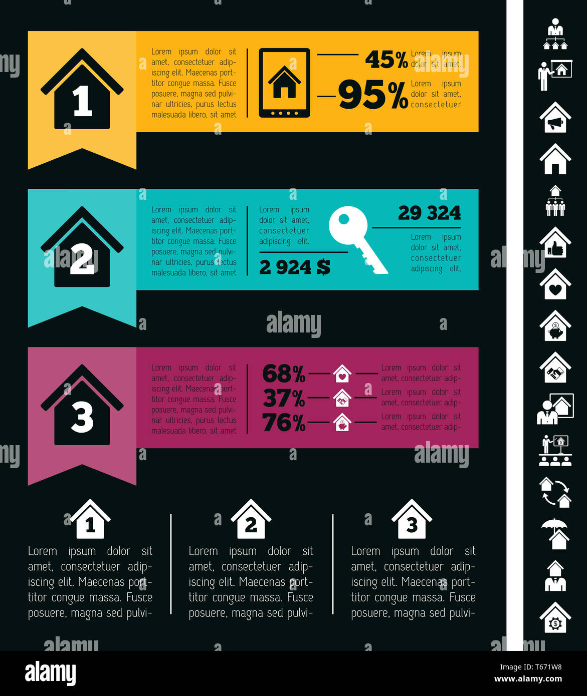 Real Estate Infographics. Foto Stock