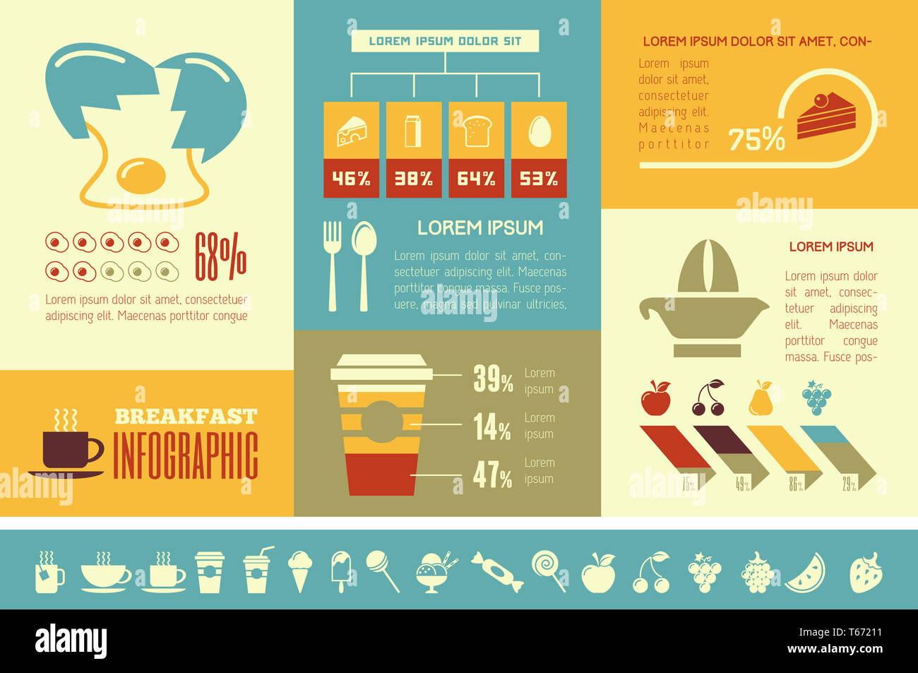 Infografico alimentare modello. Foto Stock