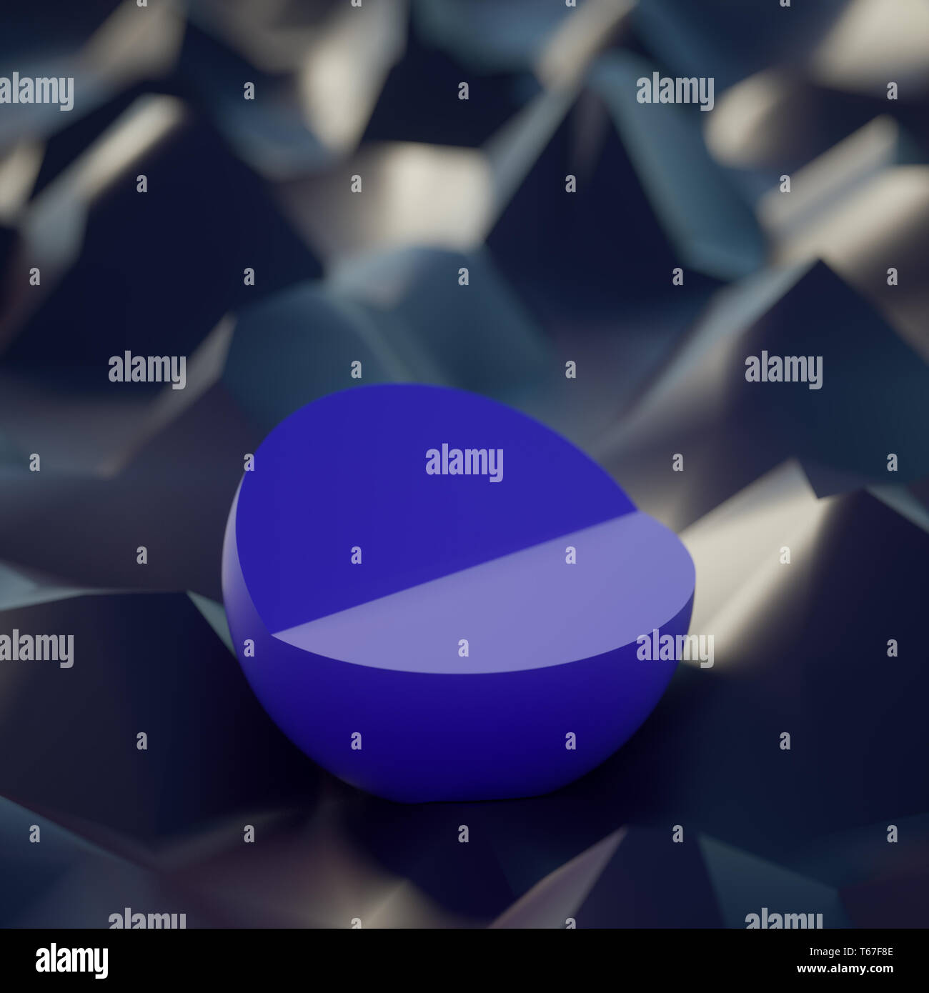 Podio su uno sfondo geometrico con effetto bokeh di fondo Foto Stock