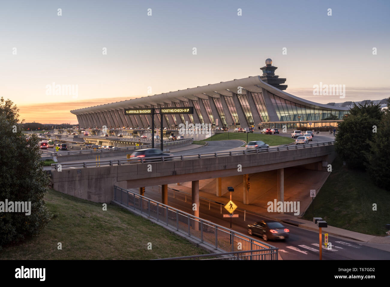 Dall'aeroporto di Dulles all'alba vicino a Washington DC Foto Stock