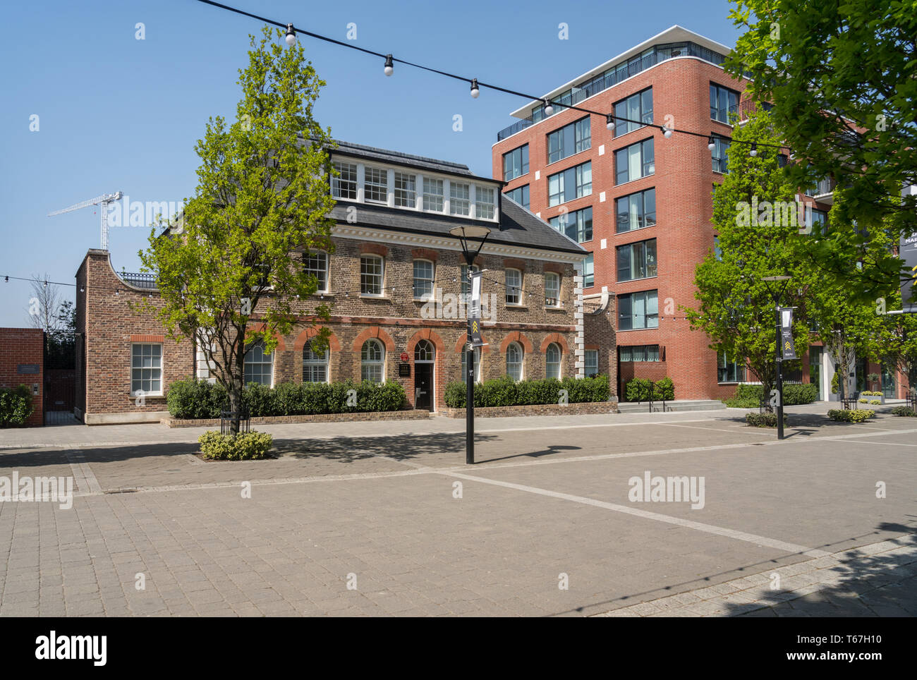 Conversione del vecchio arsenale edifici in appartamenti moderni Foto Stock